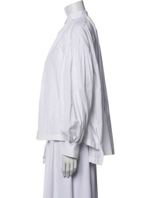 Christian Dior Mock Neck Long Sleeve Button-Up Top