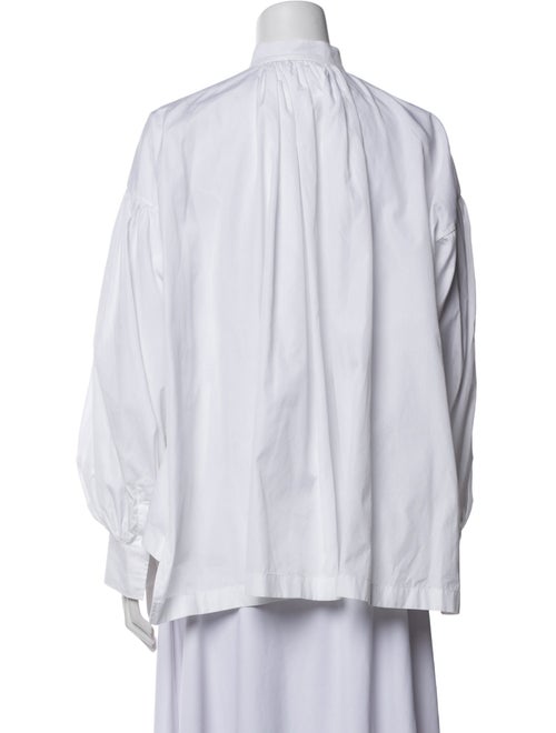 Christian Dior Mock Neck Long Sleeve Button-Up Top