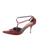 Christian Dior Patent Leather Studded Accents T-Strap Pumps