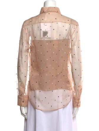 Christian Dior 2023 Polka Dot Print Button-Up Top