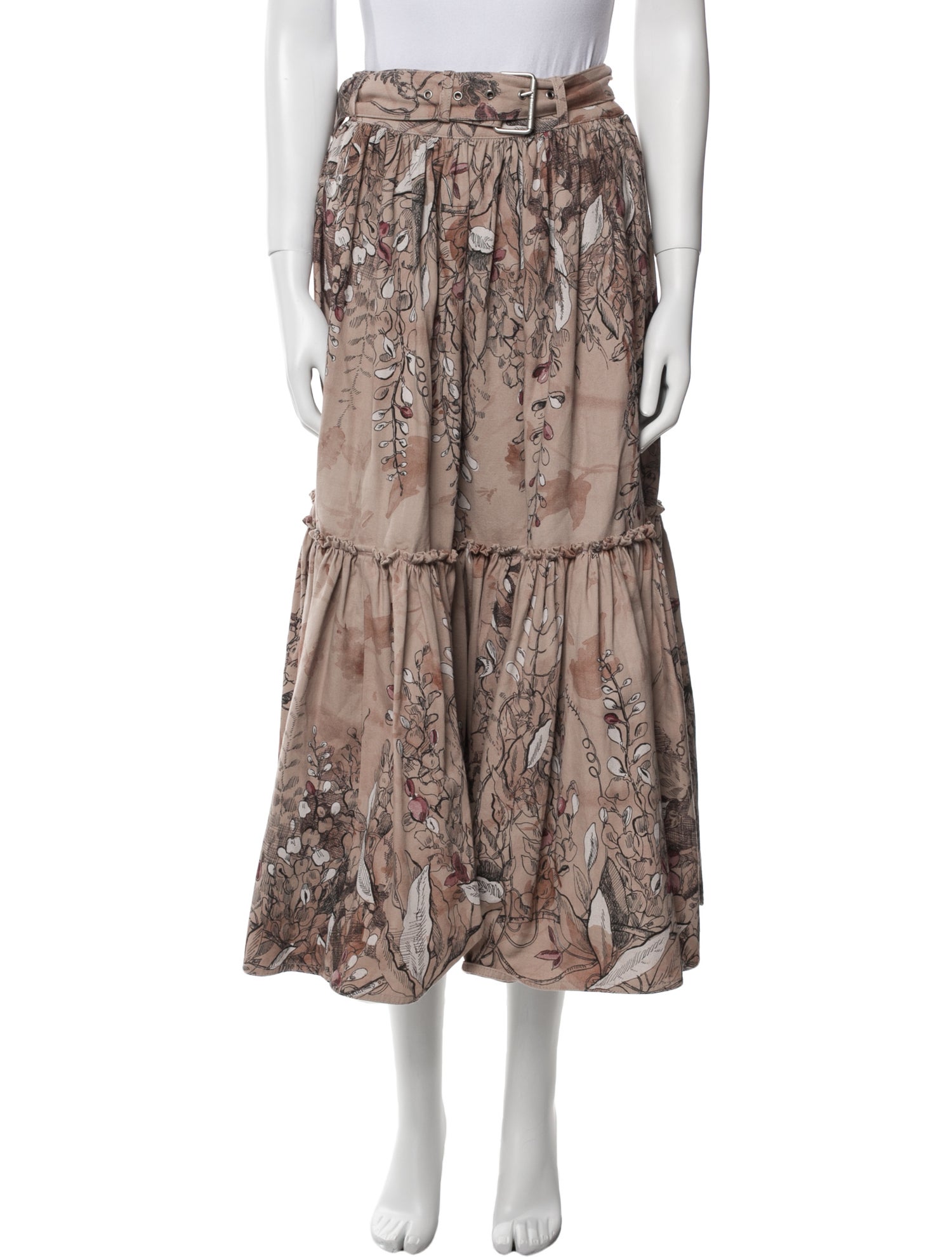 Christian Dior Floral Print Midi Length Skirt