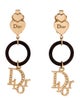 Christian Dior Crystal & Resin Dior Drop Clip-On Earrings