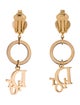 Christian Dior Crystal & Resin Dior Drop Clip-On Earrings