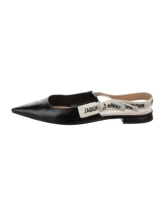 Christian Dior Leather Printed Slingback Flats