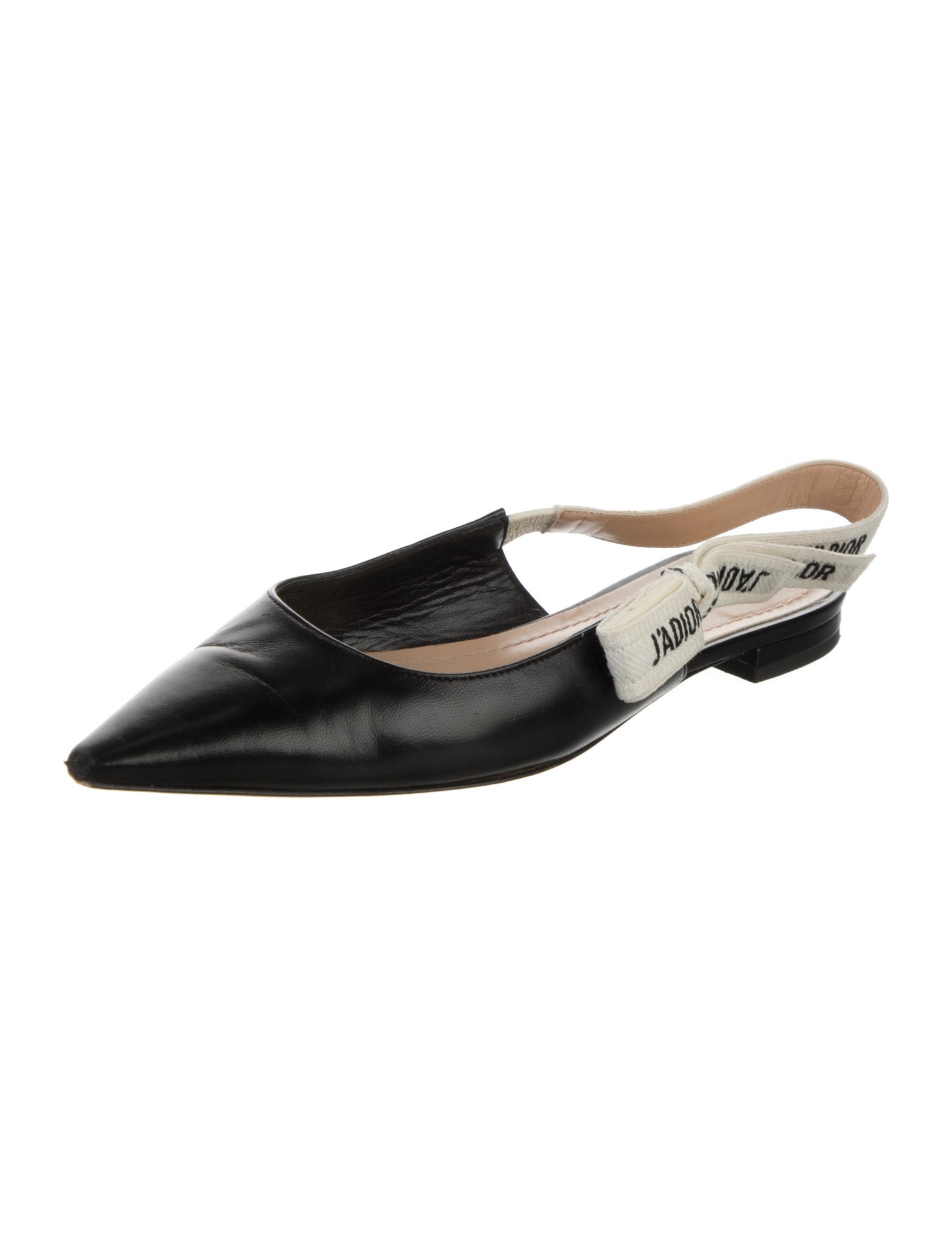 Christian Dior Leather Printed Slingback Flats