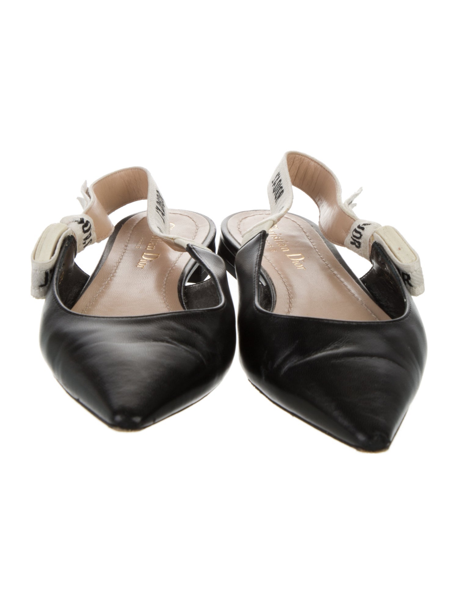 Christian Dior Leather Printed Slingback Flats