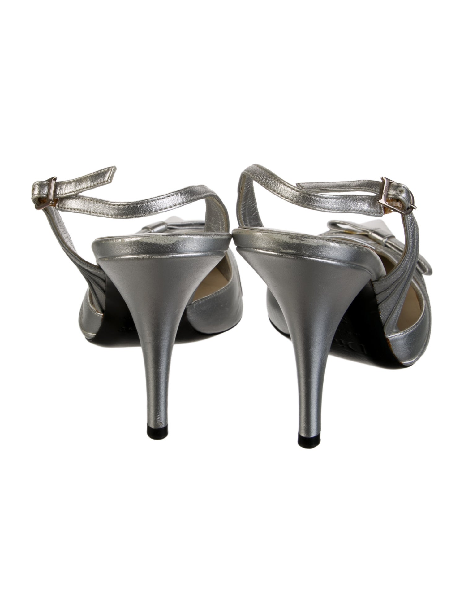 Christian Dior Leather Slingback Pumps White Pumps Shoes CHR543576 The RealReal