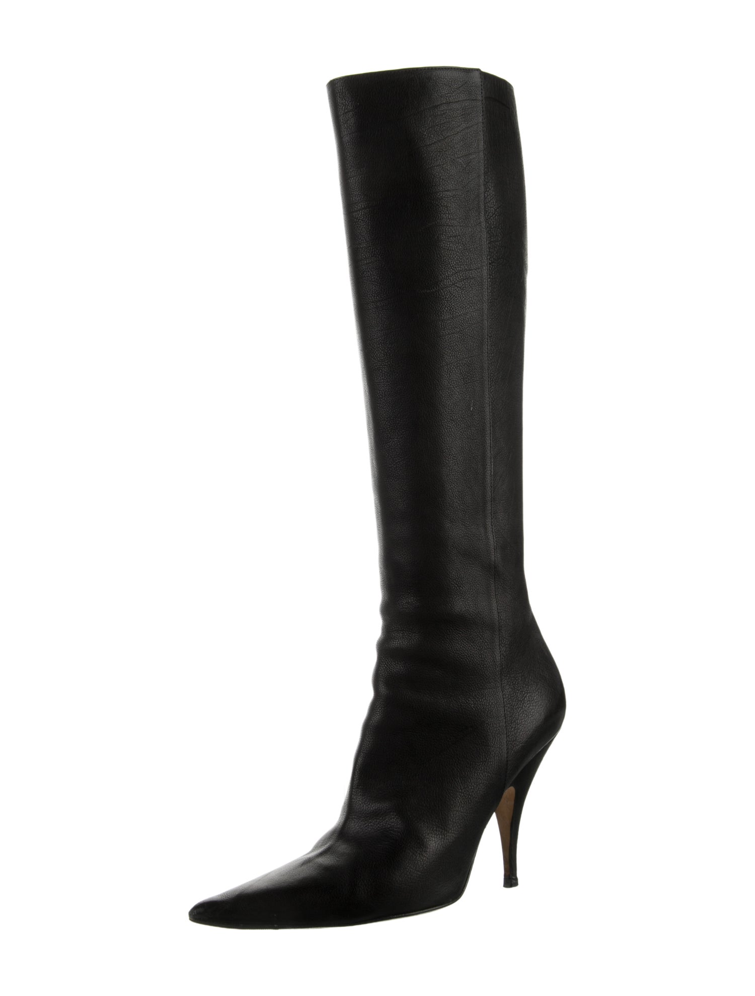 Christian Dior Leather Whipstitch Trim Boots