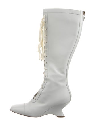 Christian Dior Leather Lace-Up Boots