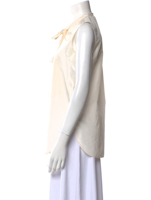 Christian Dior Silk Tie Neck Button-Up Top