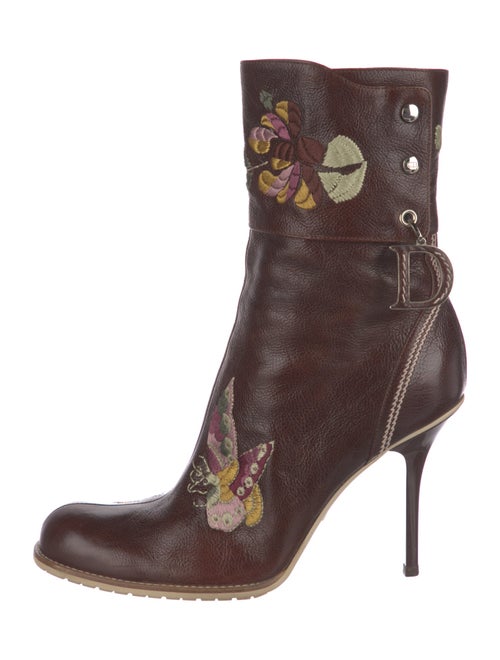 Christian Dior Leather Patterned Lace-Up Boots
