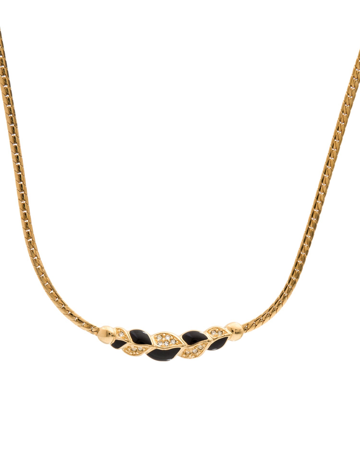 Christian Dior Enamel & Crystal Collar Necklace