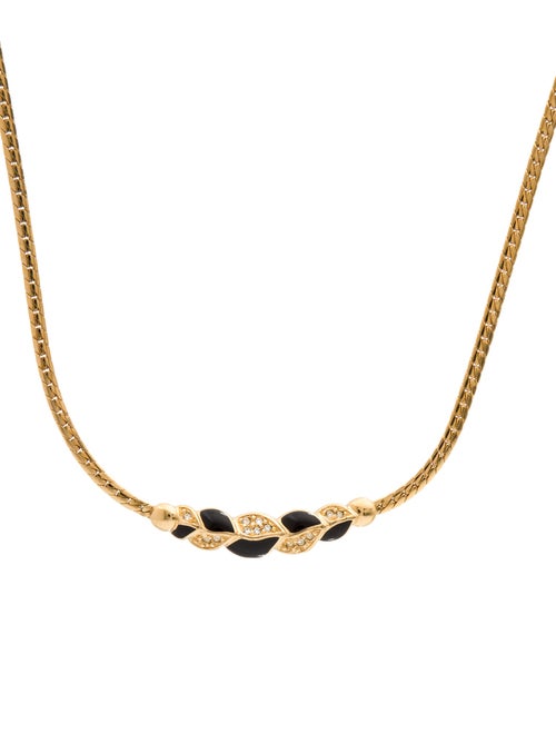 Christian Dior Enamel & Crystal Collar Necklace