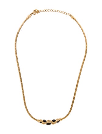 Christian Dior Enamel & Crystal Collar Necklace