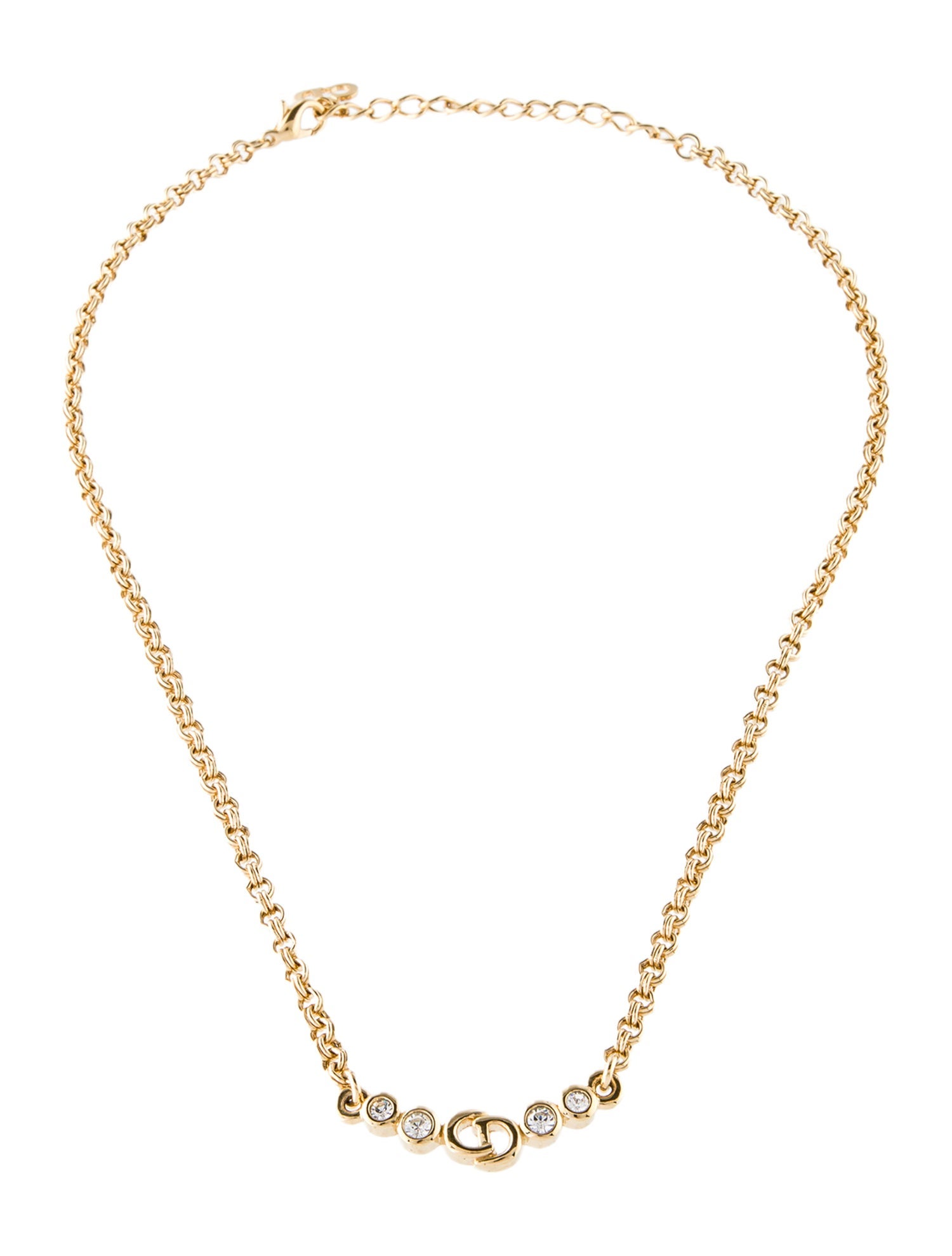 Christian Dior Vintage Crystal CD Collar Necklace