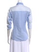 Christian Dior Striped Three-Quarter Sleeve Button-Up Top