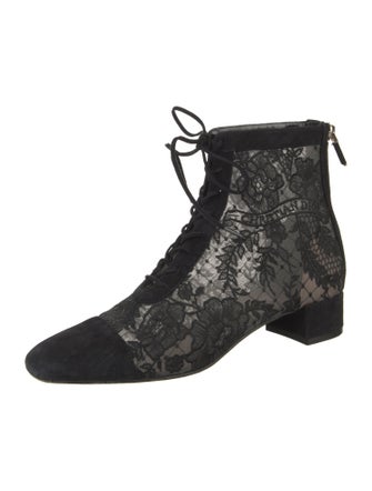 Christian Dior Lace Lace Pattern Lace-Up Boots