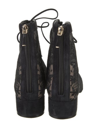 Christian Dior Lace Lace Pattern Lace-Up Boots
