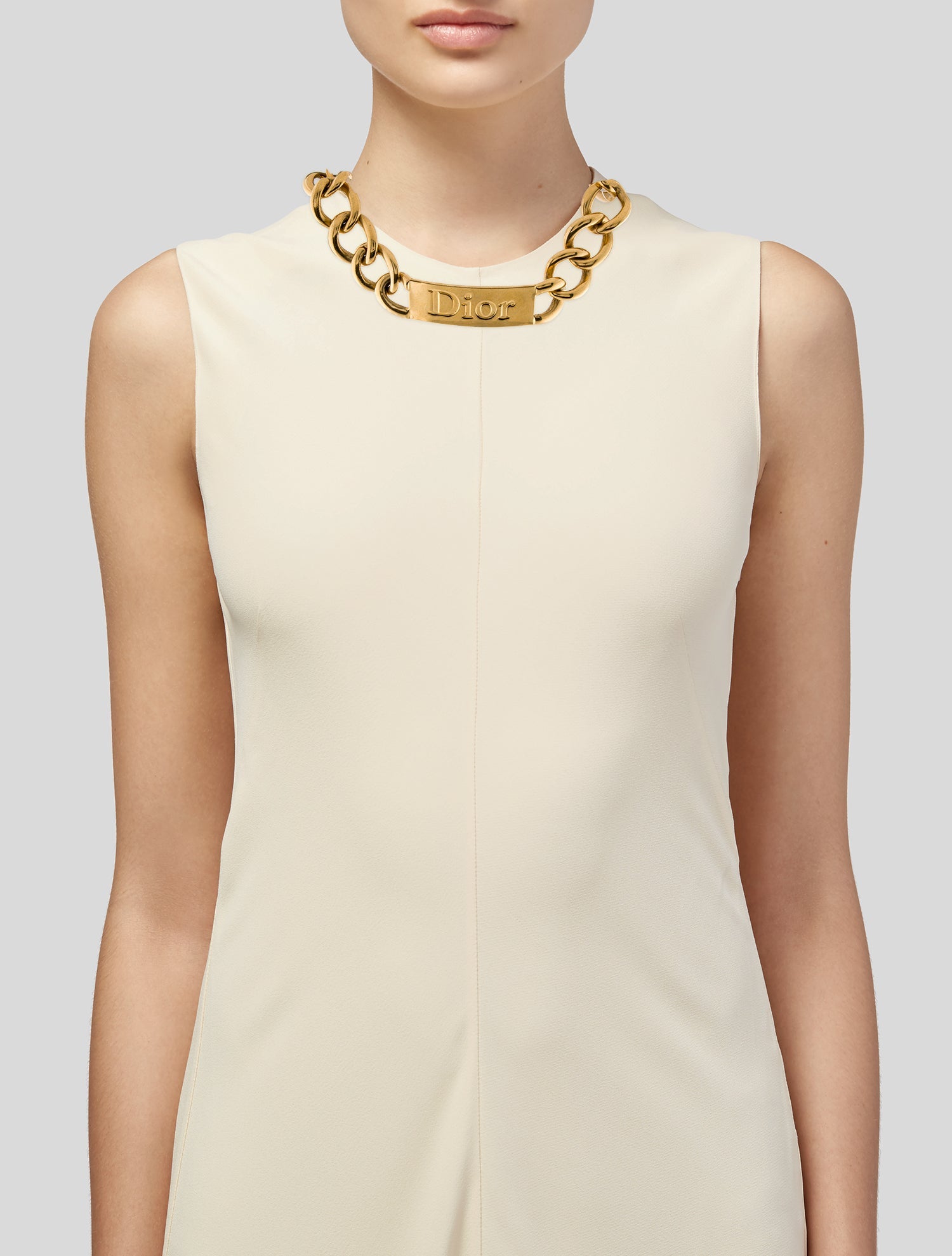 Christian Dior x John Galliano Oversized Logo Choker Necklace