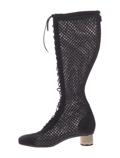 Christian Dior Suede Printed Lace-Up Boots