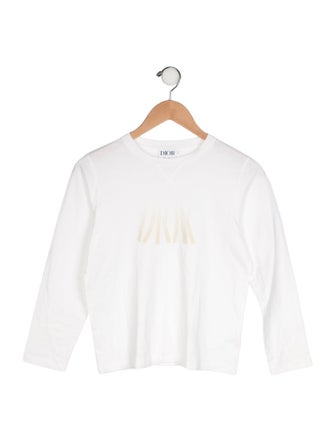 Christian Dior Logo Print Long Sleeve T Shirt