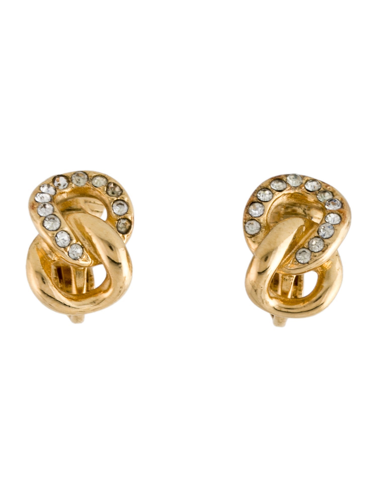 Christian Dior Vintage Crystal Clip-On Earrings