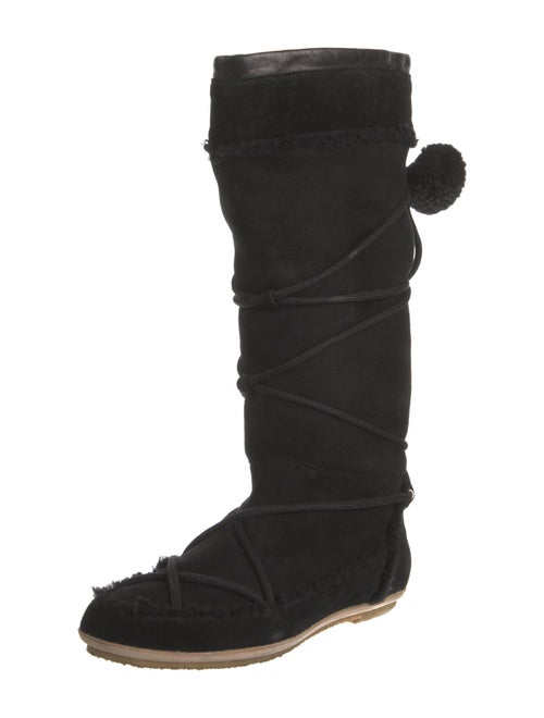 Christian Dior Suede Lace-Up Boots