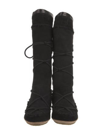 Christian Dior Suede Lace-Up Boots
