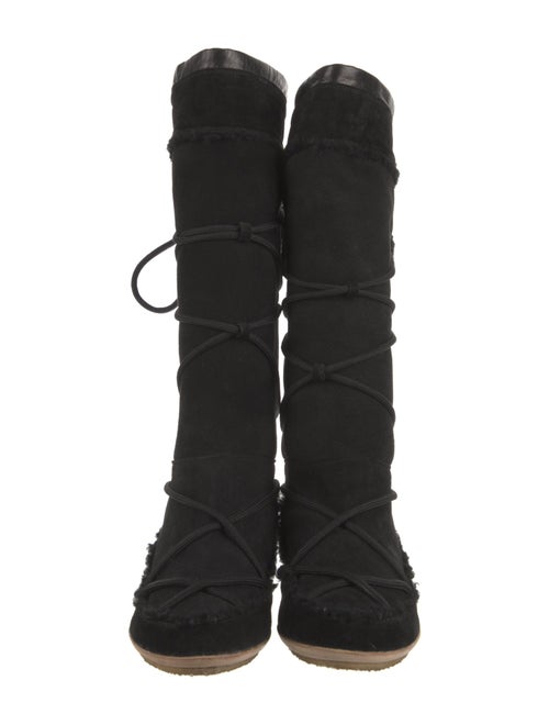 Christian Dior Suede Lace-Up Boots
