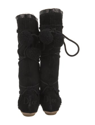 Christian Dior Suede Lace-Up Boots
