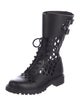 Christian Dior Leather Lasercut Accents Combat Boots