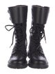 Christian Dior Leather Lasercut Accents Combat Boots