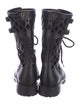 Christian Dior Leather Lasercut Accents Combat Boots