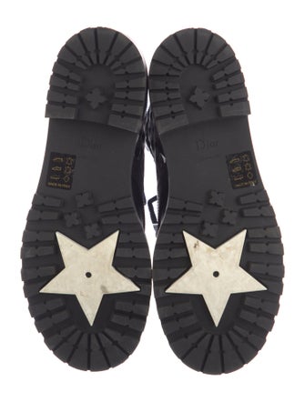 Christian Dior Leather Lasercut Accents Combat Boots