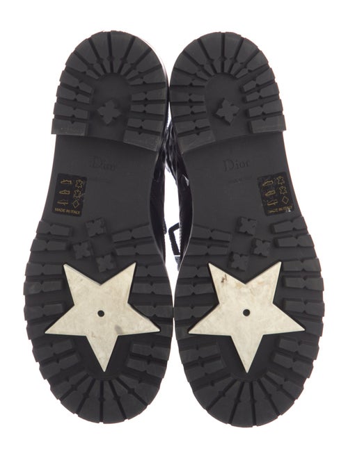 Christian Dior Leather Lasercut Accents Combat Boots