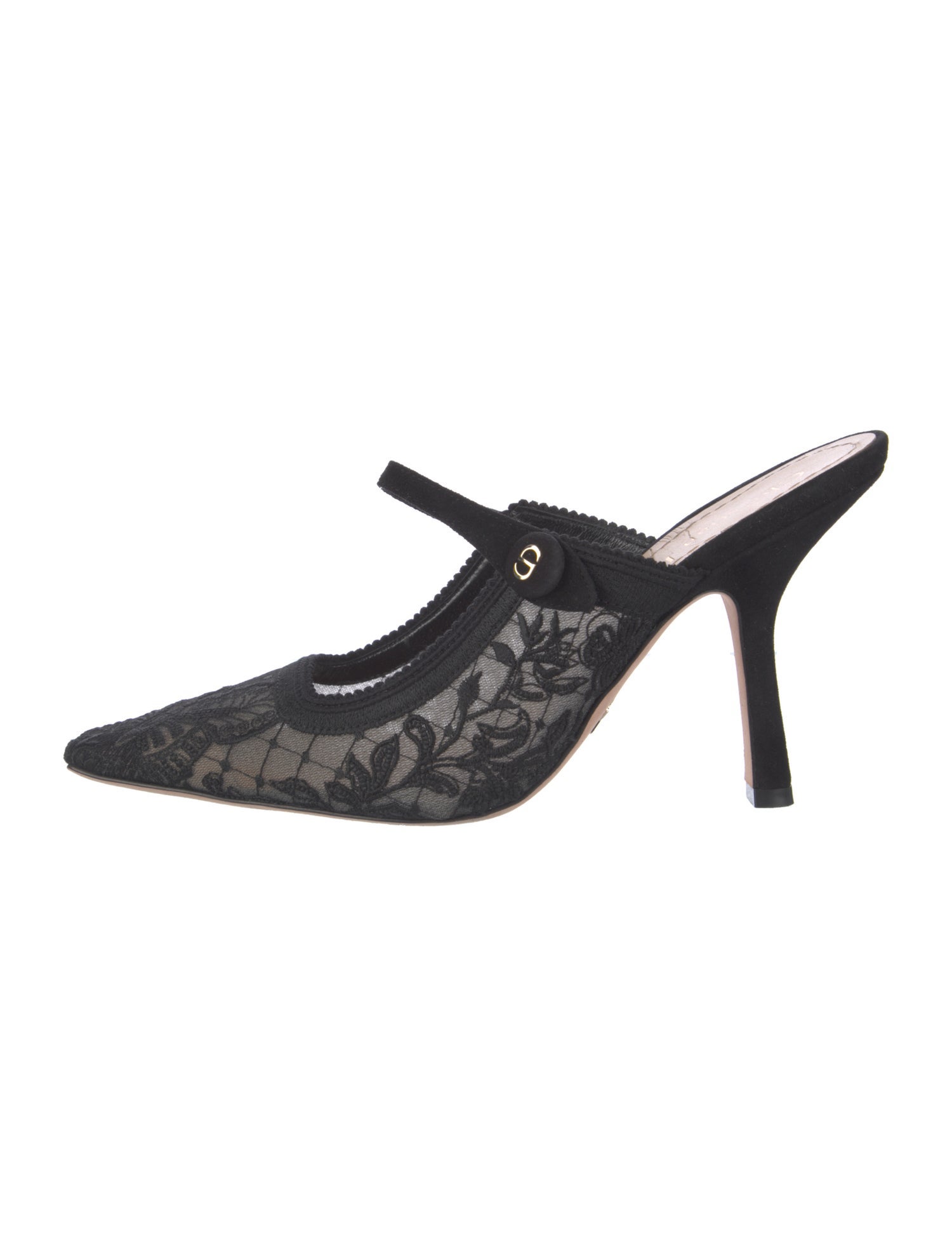 Christian Dior Mesh Lace Pattern Mules