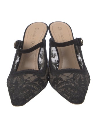 Christian Dior Mesh Lace Pattern Mules