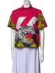 Christian Dior Printed Short Sleeve Button-Up Top