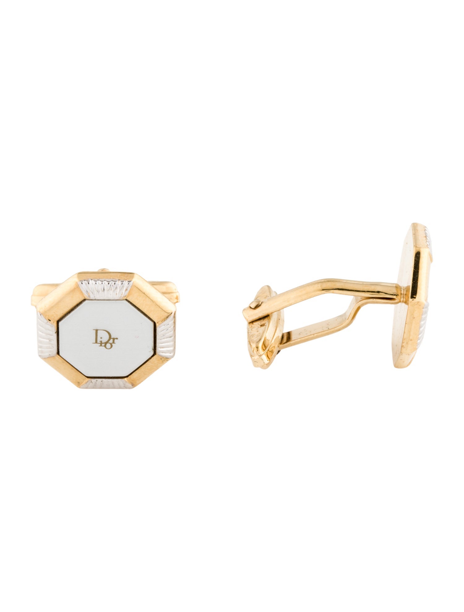 Christian Dior Vintage Two-Tone Cufflinks