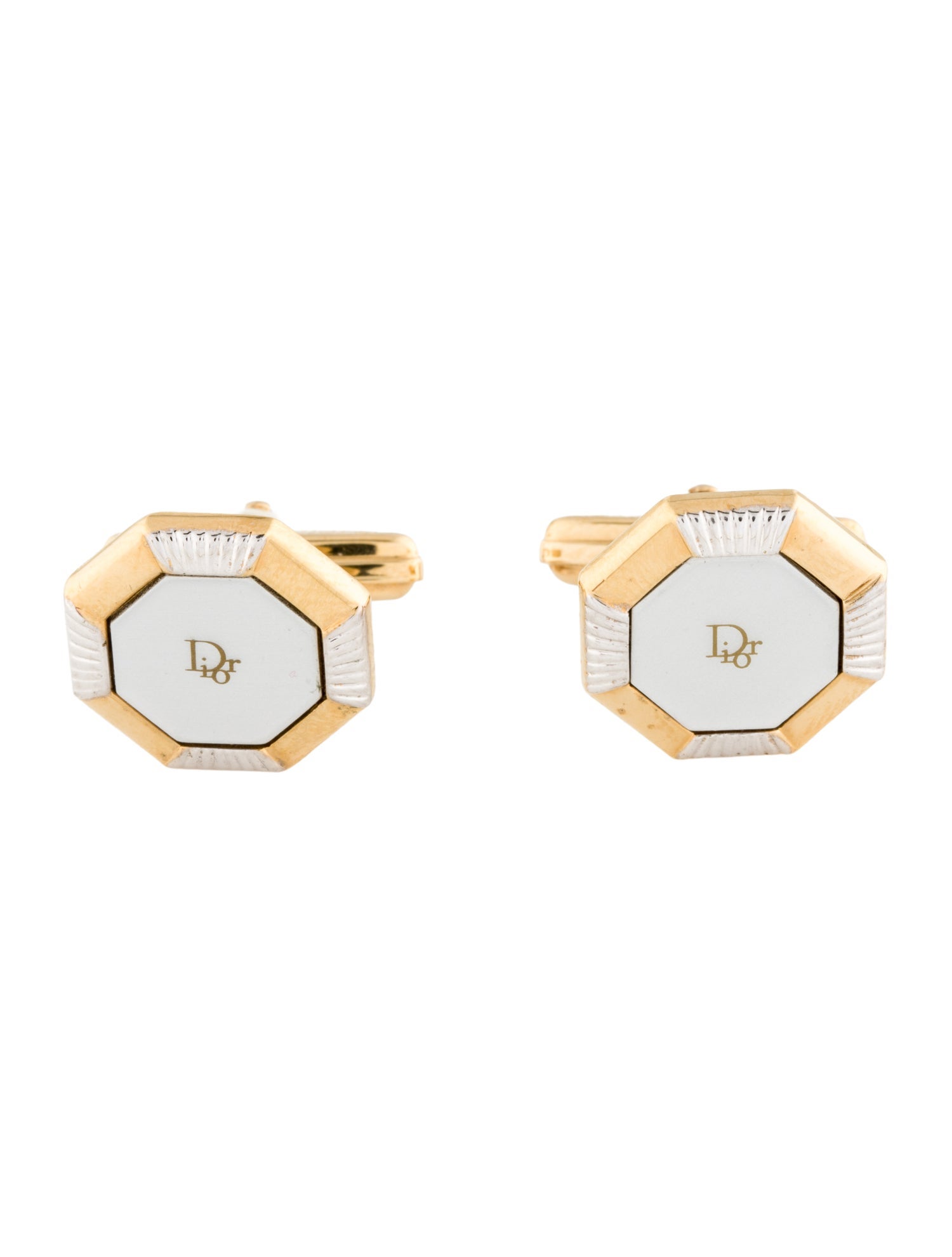 Christian Dior Vintage Two-Tone Cufflinks