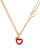 Christian Dior Enamel Heart CD Pendant Necklace