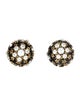 Christian Dior Faux Pearl & Crystal Tribales Stud Earrings