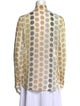Christian Dior Silk Polka Dot Print Button-Up Top