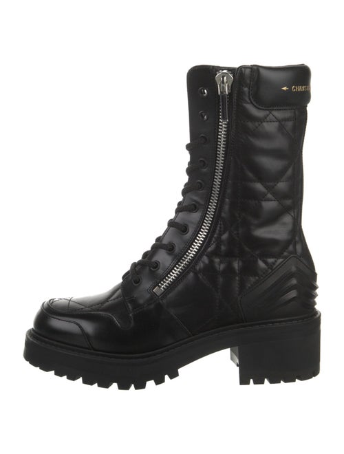 Christian Dior Cannage Pattern Leather Combat Boots