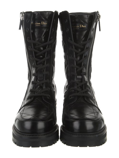 Christian Dior Cannage Pattern Leather Combat Boots