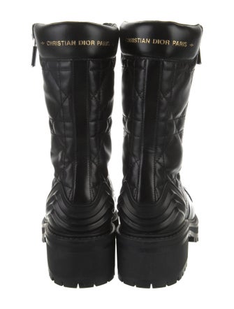 Christian Dior Cannage Pattern Leather Combat Boots