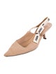 Christian Dior Sylvie Web Accent Bow Accents Slingback Pumps