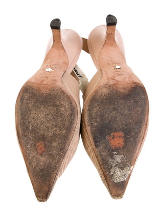 Christian Dior Sylvie Web Accent Bow Accents Slingback Pumps