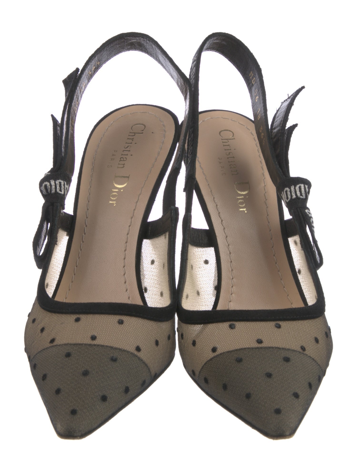 Christian Dior Mesh Printed Slingback Pumps
