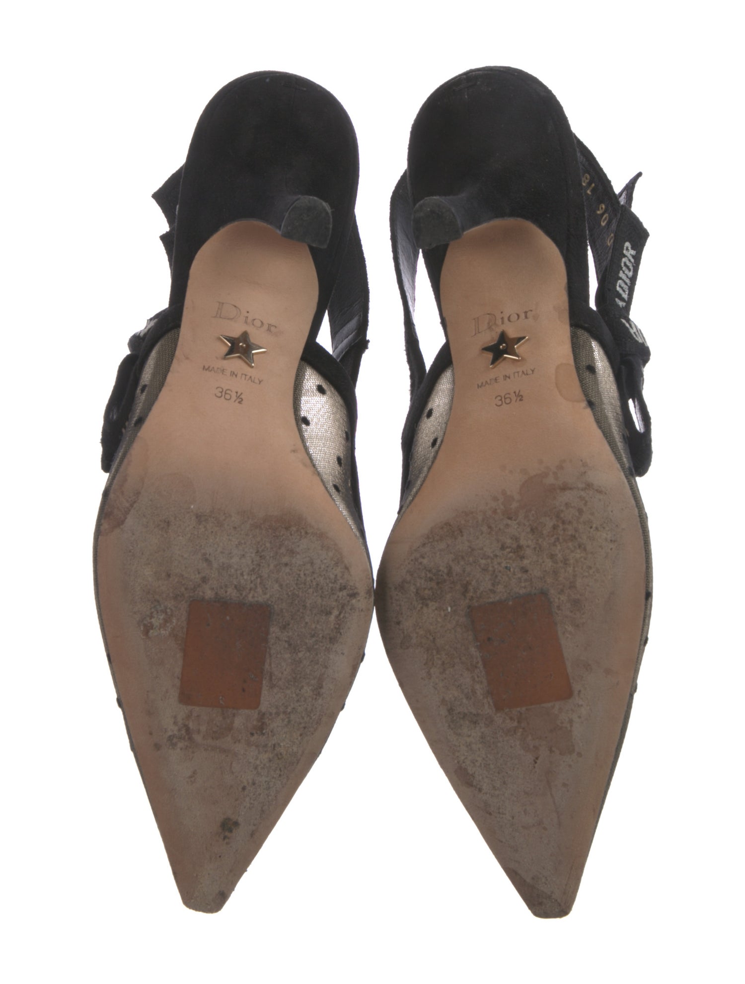 Christian Dior Mesh Printed Slingback Pumps